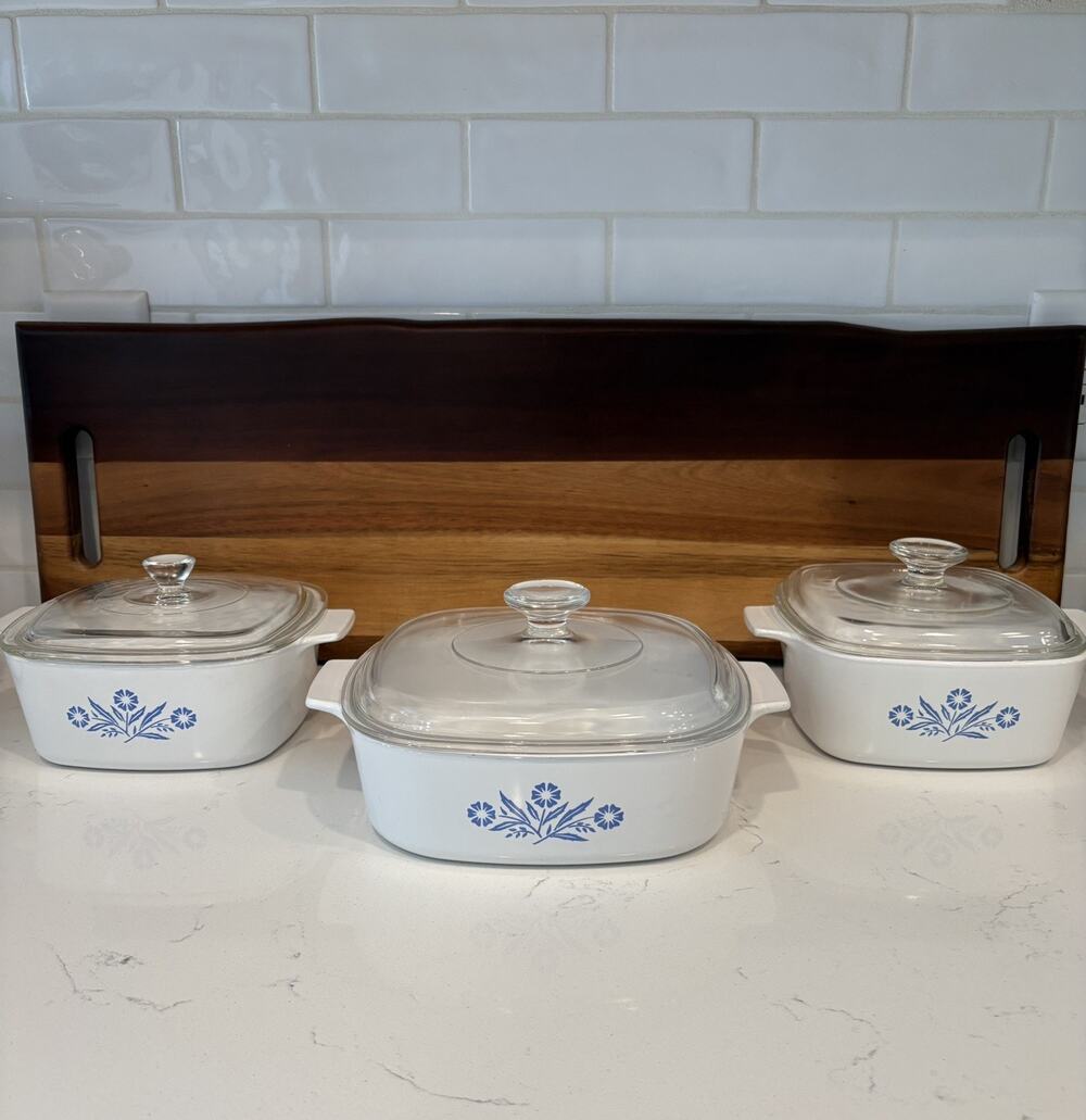 Vintage Corning Ware Cornflower BLUE A-1 1/2-B, A 1 1/2-B, A- 2–B- 6 Piece Set